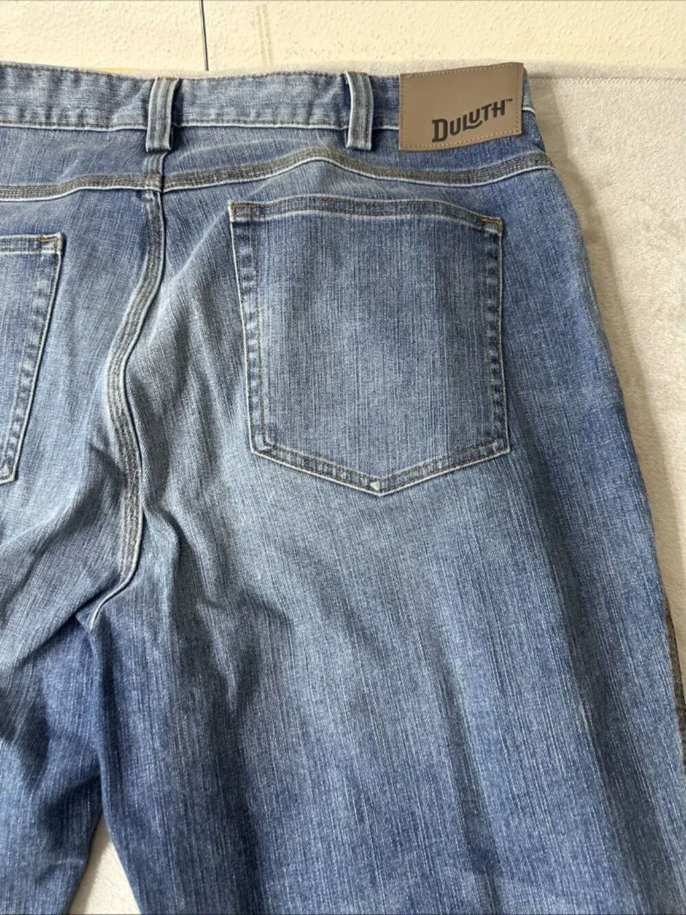Duluth Trading Flex Ballroom Jeans 38x32 Straight Leg Blue Mens